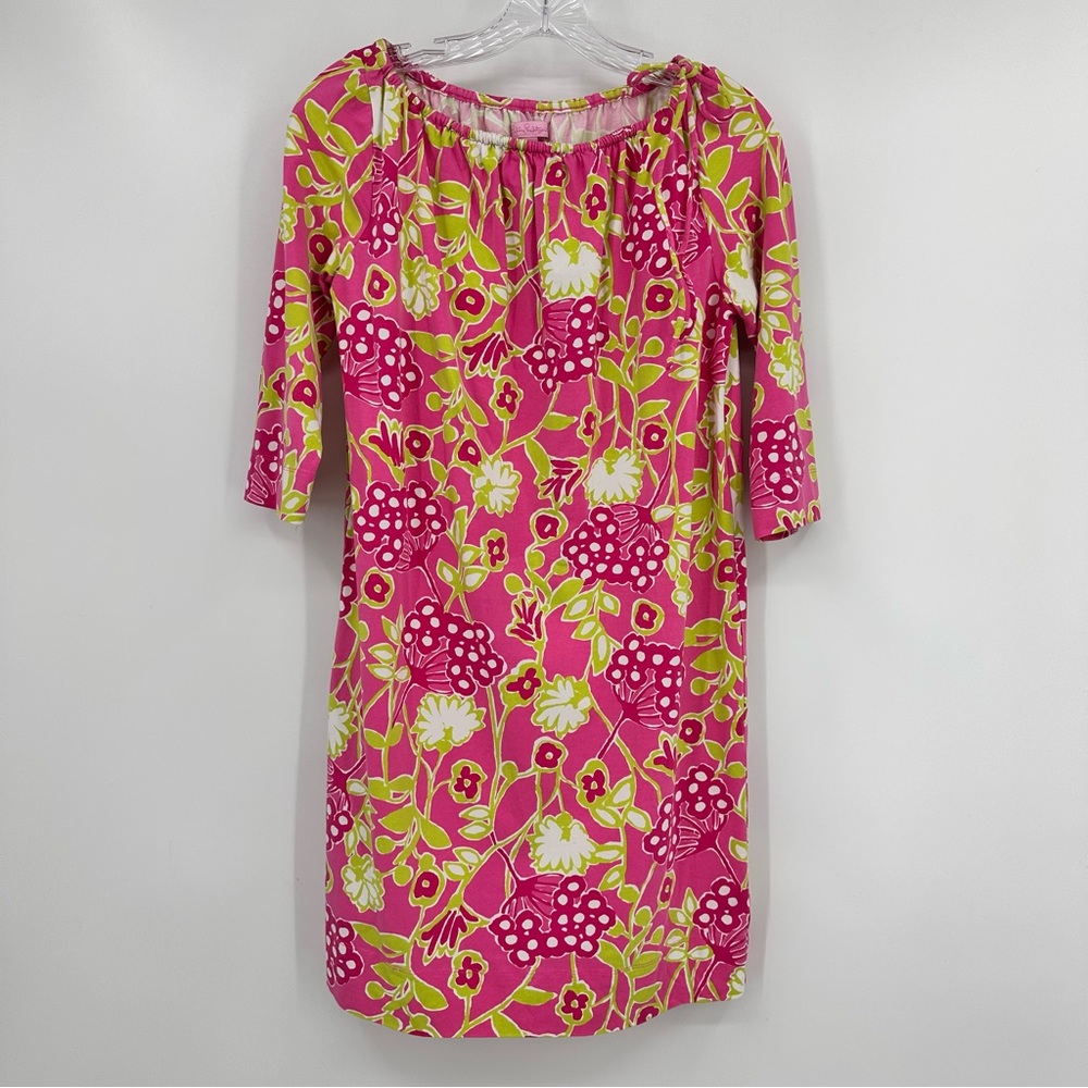 Lilly Pulitzer Pink and Green Floral Mini Dress